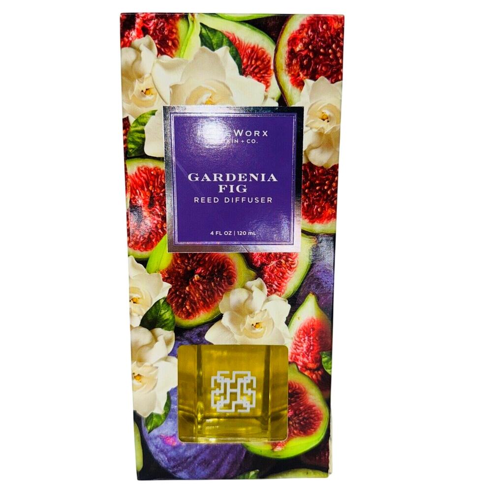 NEW Homeworx Slatkin And Co. Gardenia Fig‎ Reed Diffuser Home Fragrance Candle